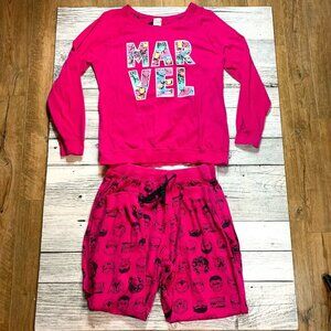 Marvel Comics All Over Print 2 Piece Pajama Set
